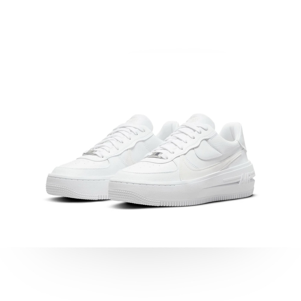 NIKE AIR FORCE 1 WOMEN’S PLT.AF.ORM SHOES, 7, WHITE/SUMMIT WHITE-WHITE-WHITE